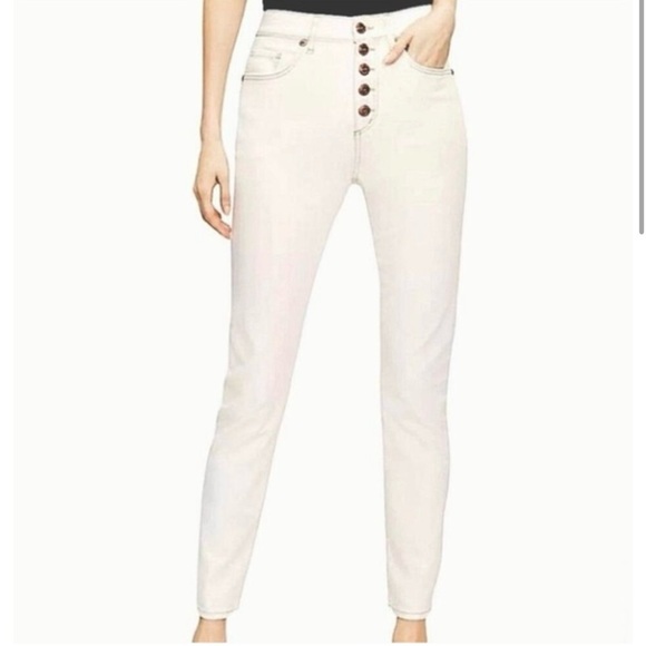 LOFT Denim - NWT Loft Cream Button Front High Waist Skinny Ankle Jeans Size 29/8